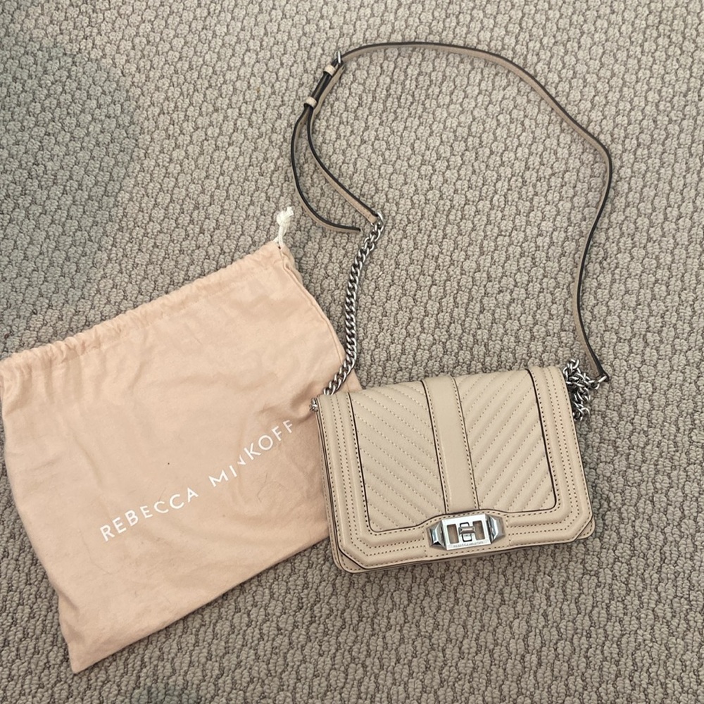Rebecca Minkoff Cream Quilted Crossbody Bag